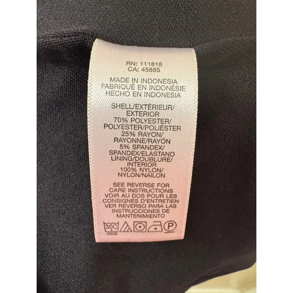 Michael Kors Black Straight Pencil Skirt Zipper Accents Size 12